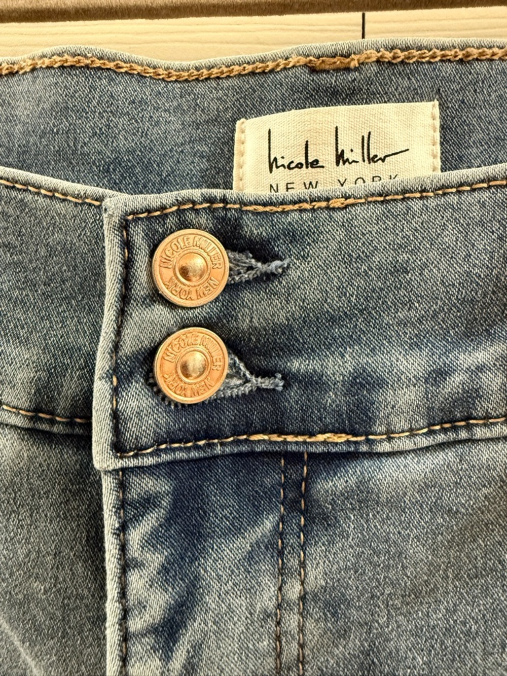 Nicole Miller Flex Denim Jeans Sz 12 Light Wash High Rise Bootcut Stretch NWT - Picture 6 of 15